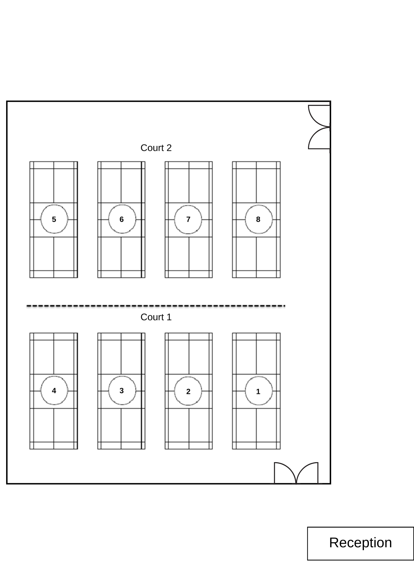 Rhodes Recreation Badminton Court Layout