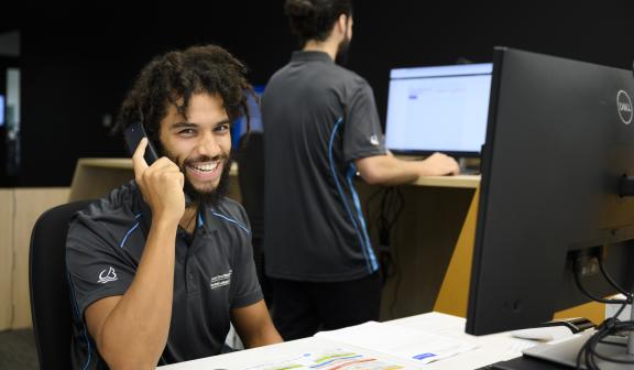 Image of man on phone