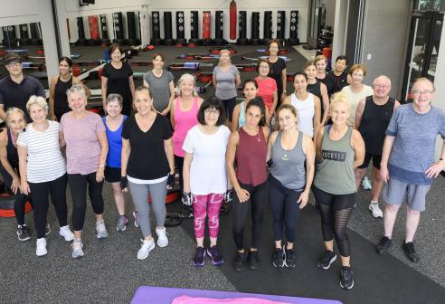 group fitness class shot